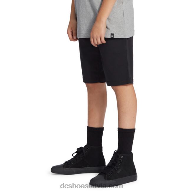 N008N517 zēnu strādnieku atvieglinātas formas čino šorti melns DC Shoes