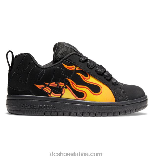 N008N535 bērnu laukuma grafiķa apavi melns/liesmas DC Shoes