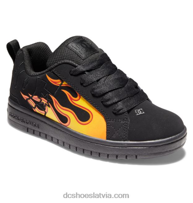 N008N535 bērnu laukuma grafiķa apavi melns/liesmas DC Shoes