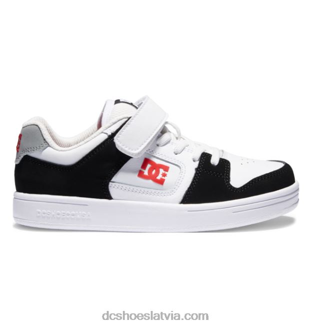 N008N562 bērnu manteca 4 elastīgas mežģīņu kurpes melns/balts/sarkans DC Shoes