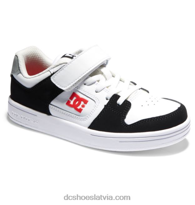N008N562 bērnu manteca 4 elastīgas mežģīņu kurpes melns/balts/sarkans DC Shoes