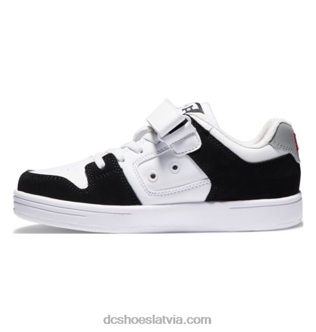 N008N562 bērnu manteca 4 elastīgas mežģīņu kurpes melns/balts/sarkans DC Shoes