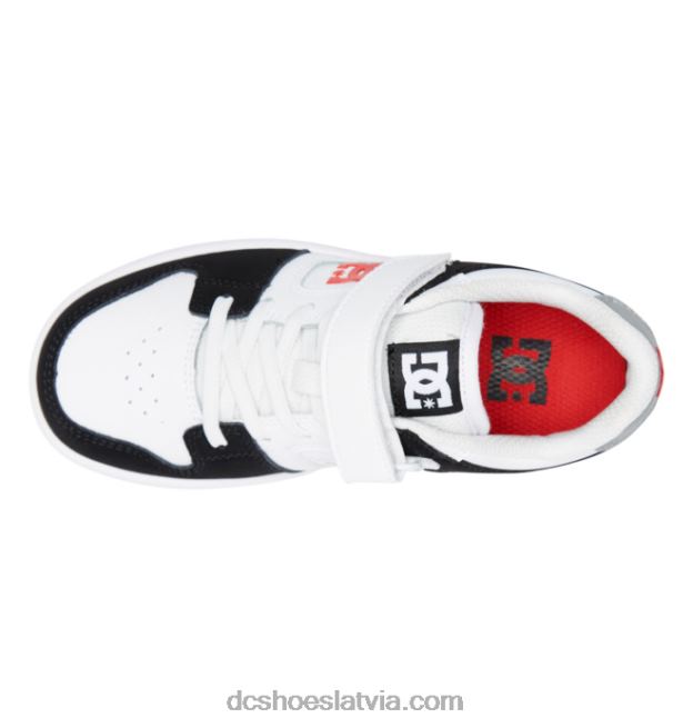 N008N562 bērnu manteca 4 elastīgas mežģīņu kurpes melns/balts/sarkans DC Shoes