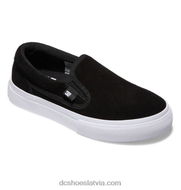 N008N509 bērnu manuāli uzvelkami zamšādas apavi melns balts DC Shoes