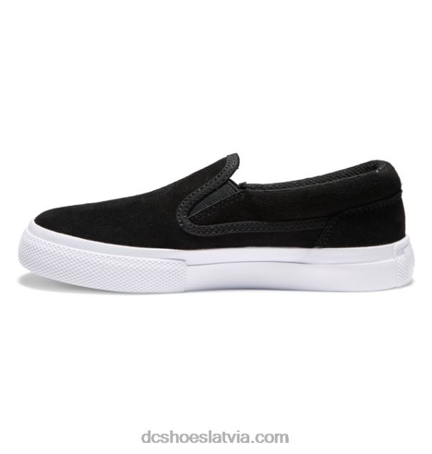 N008N509 bērnu manuāli uzvelkami zamšādas apavi melns balts DC Shoes