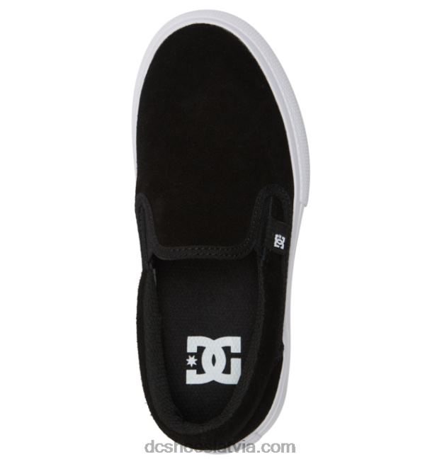 N008N509 bērnu manuāli uzvelkami zamšādas apavi melns balts DC Shoes