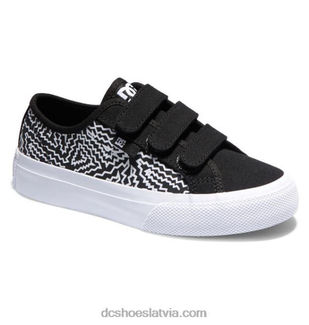 N008N534 bērnu rokasgrāmata v apavi melna/balta apdruka DC Shoes