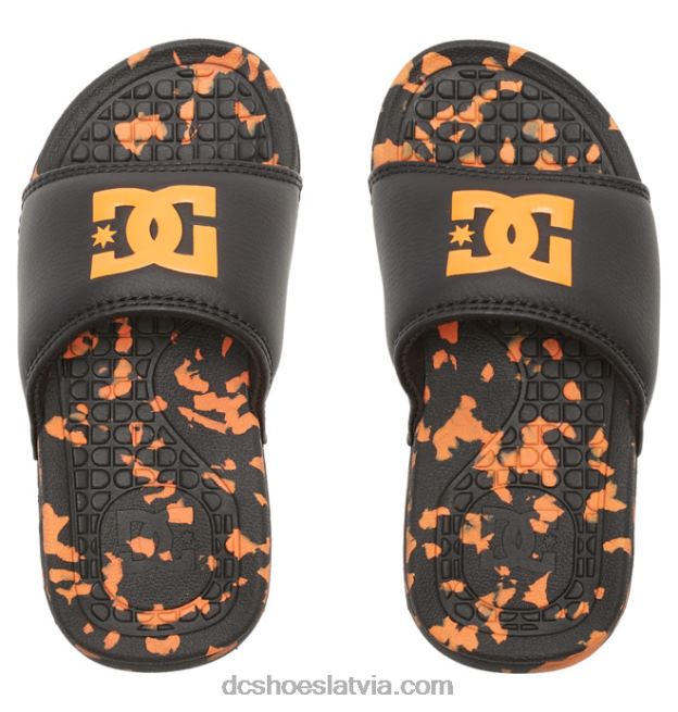 N008N548 bolsa - sandales zēniem melns/oranžs DC Shoes