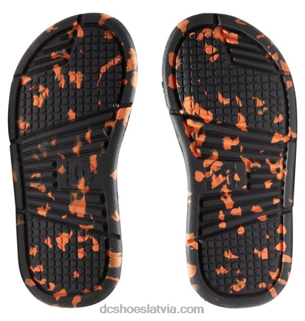 N008N548 bolsa - sandales zēniem melns/oranžs DC Shoes