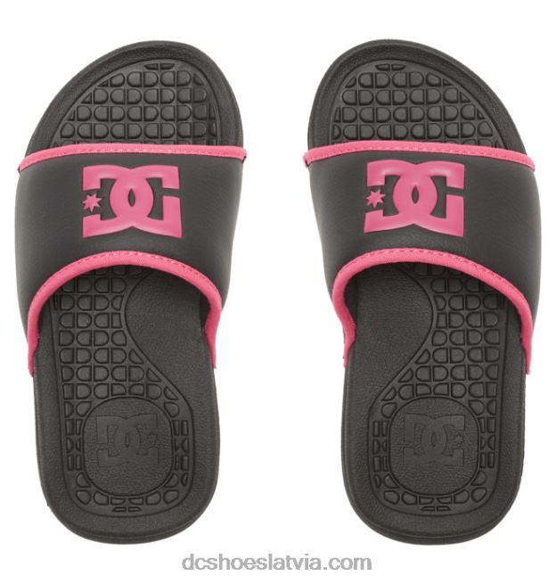 N008N552 bolsa - sandales meitenēm melns/rozā trafarets DC Shoes