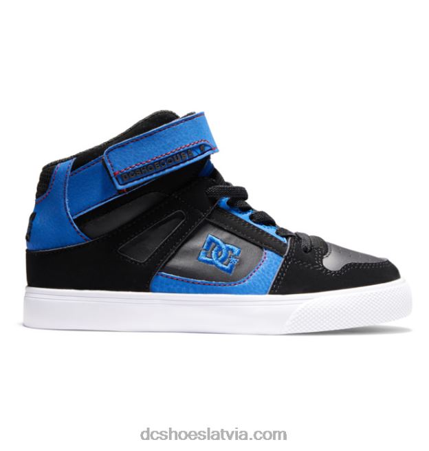 N008N513 Bērnu tīri, elastīgi mežģīņu apavi ar augstu augšdaļu melns/zils/sarkans DC Shoes