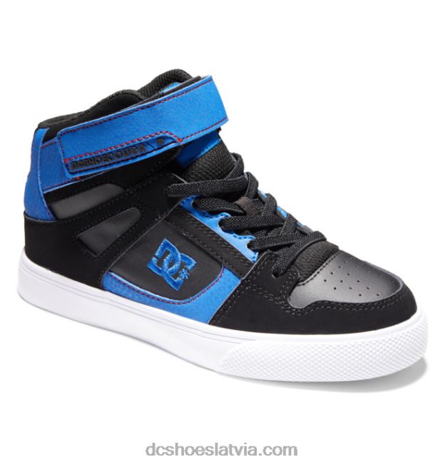 N008N513 Bērnu tīri, elastīgi mežģīņu apavi ar augstu augšdaļu melns/zils/sarkans DC Shoes