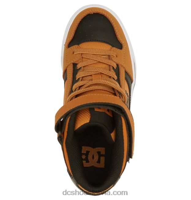 N008N522 Bērnu tīri, elastīgi mežģīņu apavi ar augstu augšdaļu kvieši/melnie DC Shoes