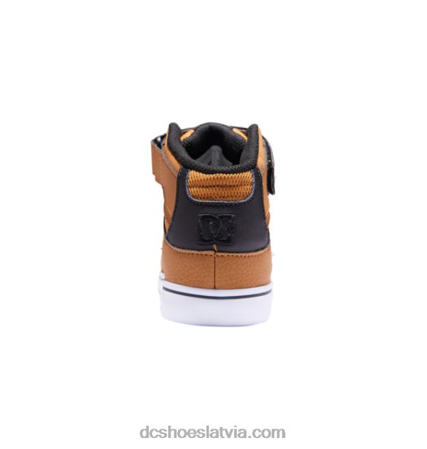 N008N522 Bērnu tīri, elastīgi mežģīņu apavi ar augstu augšdaļu kvieši/melnie DC Shoes