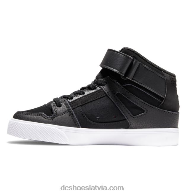N008N523 Bērnu tīri, elastīgi mežģīņu apavi ar augstu augšdaļu melns/liesmas DC Shoes