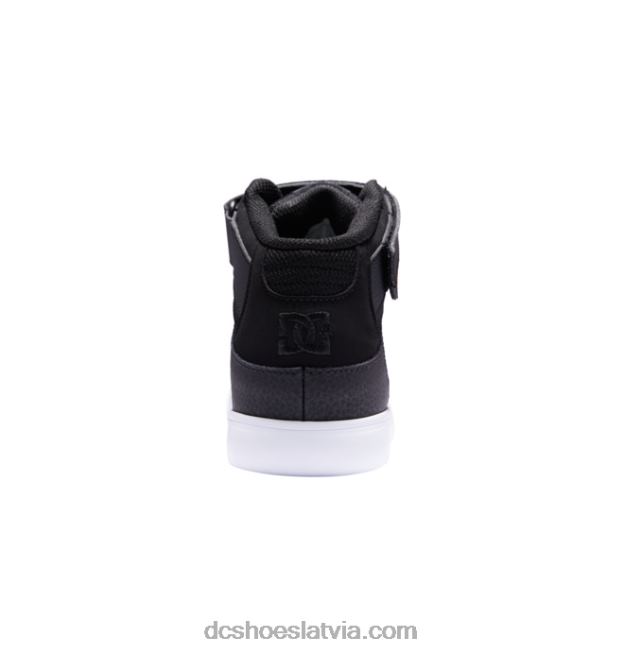 N008N523 Bērnu tīri, elastīgi mežģīņu apavi ar augstu augšdaļu melns/liesmas DC Shoes