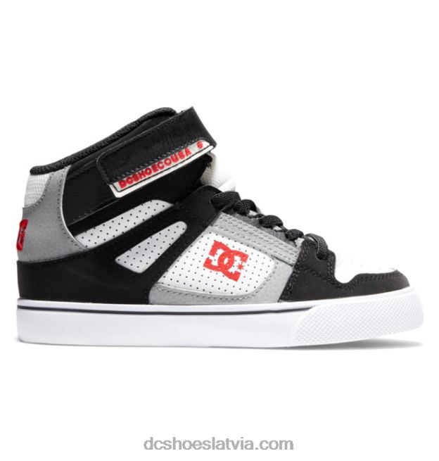 N008N524 Bērnu tīri, elastīgi mežģīņu apavi ar augstu augšdaļu balts/melns/sarkans DC Shoes