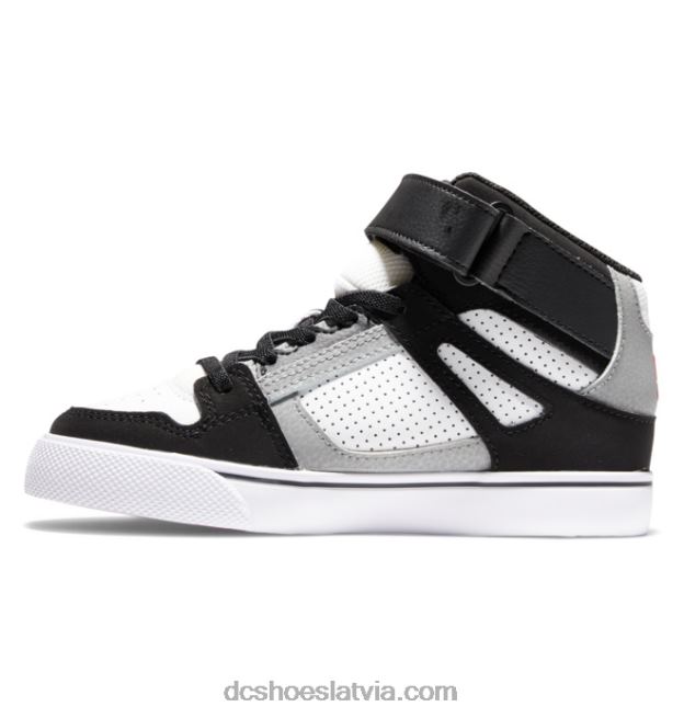 N008N524 Bērnu tīri, elastīgi mežģīņu apavi ar augstu augšdaļu balts/melns/sarkans DC Shoes