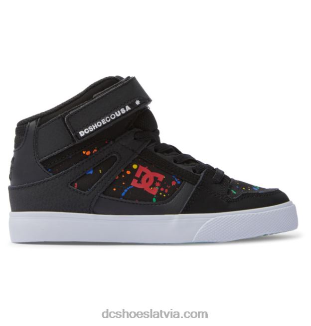 N008N526 Bērnu tīri, elastīgi mežģīņu apavi ar augstu augšdaļu melns/šļaksts DC Shoes