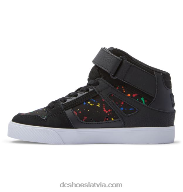 N008N526 Bērnu tīri, elastīgi mežģīņu apavi ar augstu augšdaļu melns/šļaksts DC Shoes