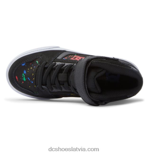 N008N526 Bērnu tīri, elastīgi mežģīņu apavi ar augstu augšdaļu melns/šļaksts DC Shoes
