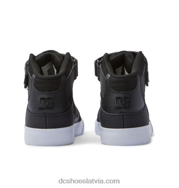 N008N526 Bērnu tīri, elastīgi mežģīņu apavi ar augstu augšdaļu melns/šļaksts DC Shoes