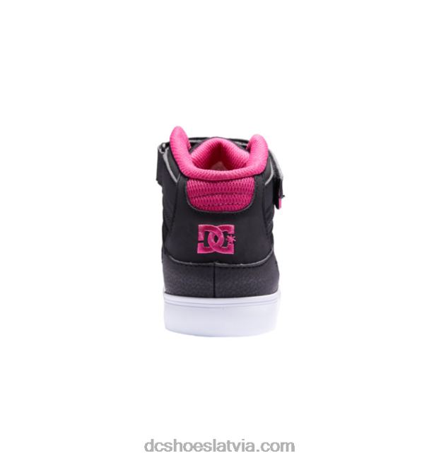 N008N529 Bērnu tīri, elastīgi mežģīņu apavi ar augstu augšdaļu melns/rozā DC Shoes
