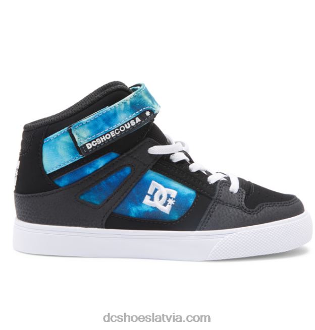 N008N533 Bērnu tīri, elastīgi mežģīņu apavi ar augstu augšdaļu melns/zils/zaļš DC Shoes