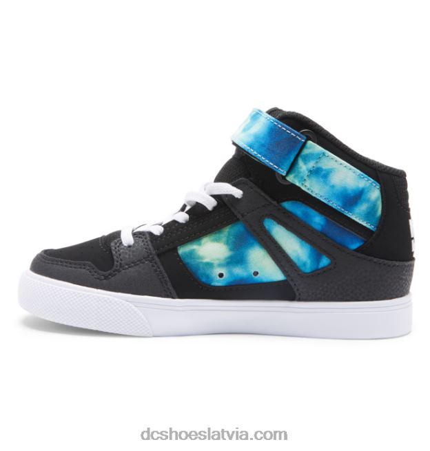 N008N533 Bērnu tīri, elastīgi mežģīņu apavi ar augstu augšdaļu melns/zils/zaļš DC Shoes