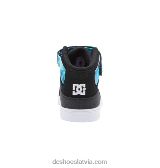 N008N533 Bērnu tīri, elastīgi mežģīņu apavi ar augstu augšdaļu melns/zils/zaļš DC Shoes