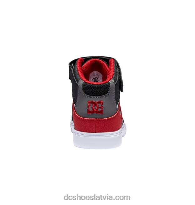 N008N539 Bērnu tīri, elastīgi mežģīņu apavi ar augstu augšdaļu balts/pelēks/sarkans DC Shoes