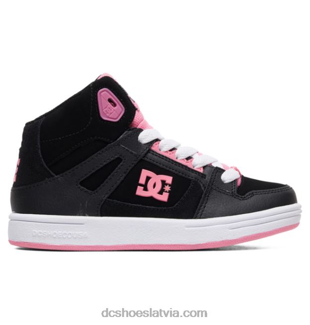 N008N541 tīri bērnu apavi ar augstu augšdaļu melns/rozā DC Shoes