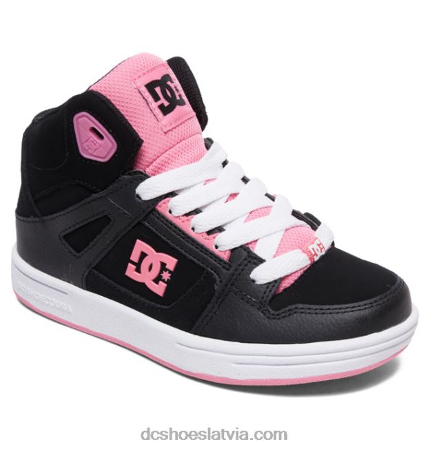 N008N541 tīri bērnu apavi ar augstu augšdaļu melns/rozā DC Shoes