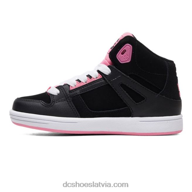 N008N541 tīri bērnu apavi ar augstu augšdaļu melns/rozā DC Shoes