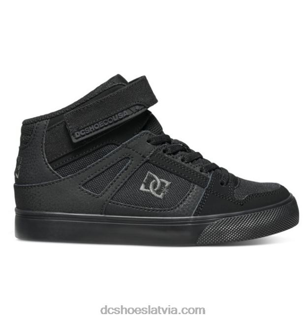N008N543 Bērnu tīri, elastīgi mežģīņu apavi ar augstu augšdaļu melns DC Shoes