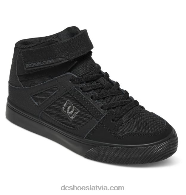 N008N543 Bērnu tīri, elastīgi mežģīņu apavi ar augstu augšdaļu melns DC Shoes