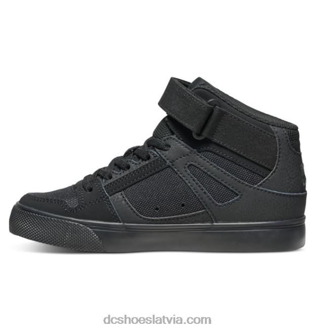 N008N543 Bērnu tīri, elastīgi mežģīņu apavi ar augstu augšdaļu melns DC Shoes