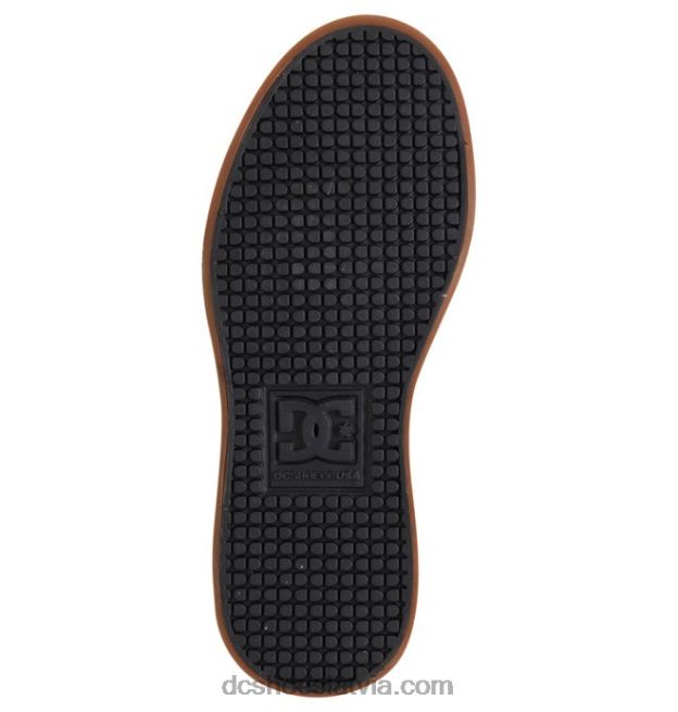 N008N546 Bērnu tīri, elastīgi mežģīņu apavi ar augstu augšdaļu melns/gumija DC Shoes