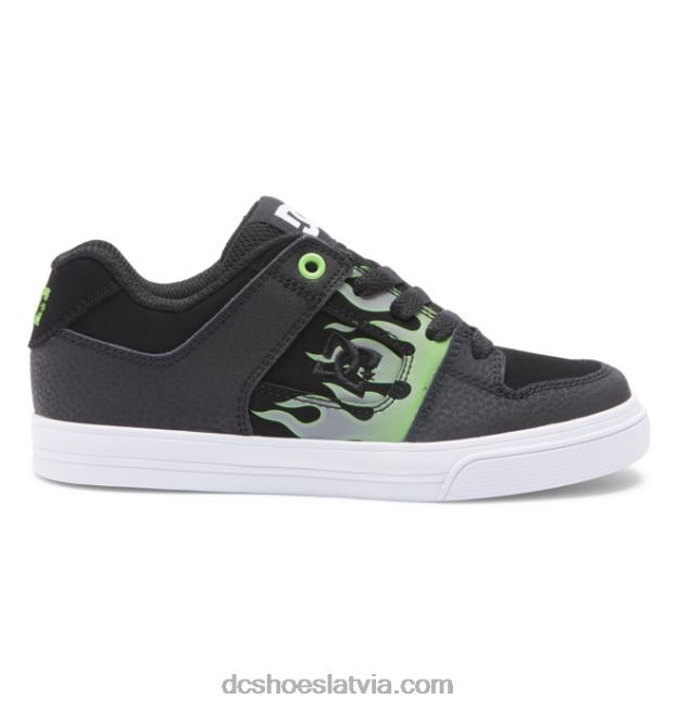N008N561 pure - apavi zēniem melns/pelēks/zaļš DC Shoes