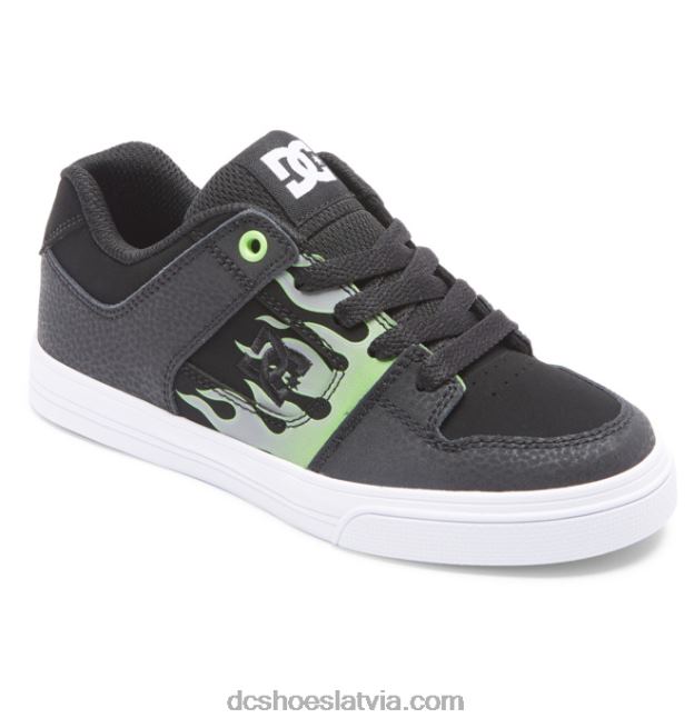 N008N561 pure - apavi zēniem melns/pelēks/zaļš DC Shoes