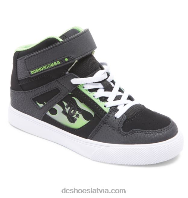 N008N566 Bērnu tīri, elastīgi mežģīņu apavi ar augstu augšdaļu melns/pelēks DC Shoes