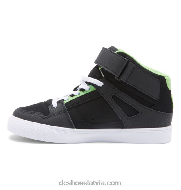 N008N566 Bērnu tīri, elastīgi mežģīņu apavi ar augstu augšdaļu melns/pelēks DC Shoes