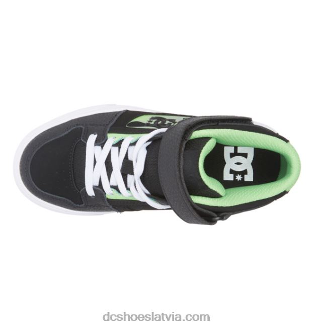 N008N566 Bērnu tīri, elastīgi mežģīņu apavi ar augstu augšdaļu melns/pelēks DC Shoes