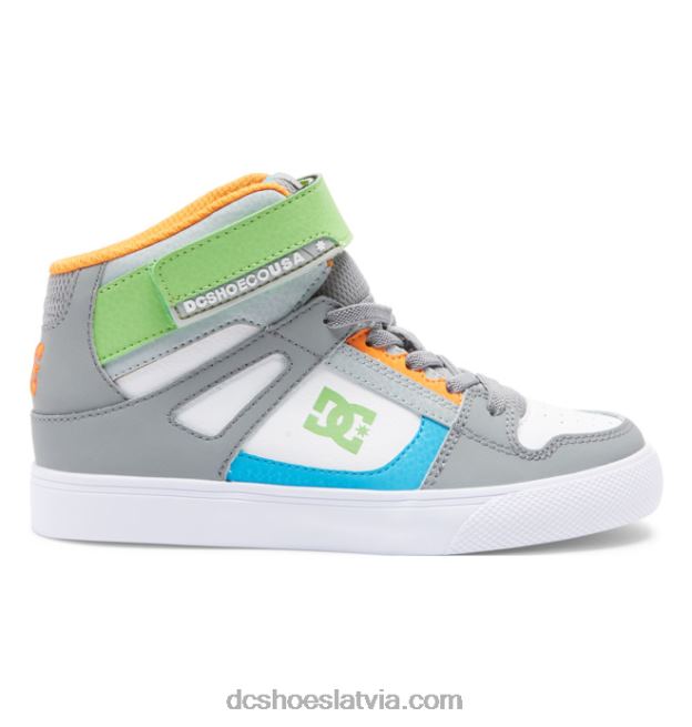 N008N567 Bērnu tīri, elastīgi mežģīņu apavi ar augstu augšdaļu pelēks/balts DC Shoes