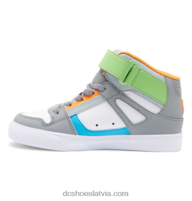 N008N567 Bērnu tīri, elastīgi mežģīņu apavi ar augstu augšdaļu pelēks/balts DC Shoes