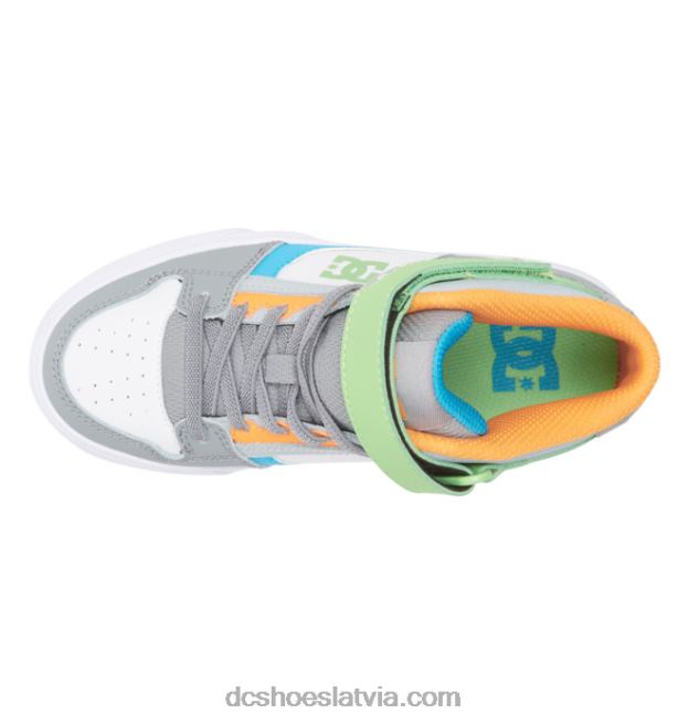 N008N567 Bērnu tīri, elastīgi mežģīņu apavi ar augstu augšdaļu pelēks/balts DC Shoes
