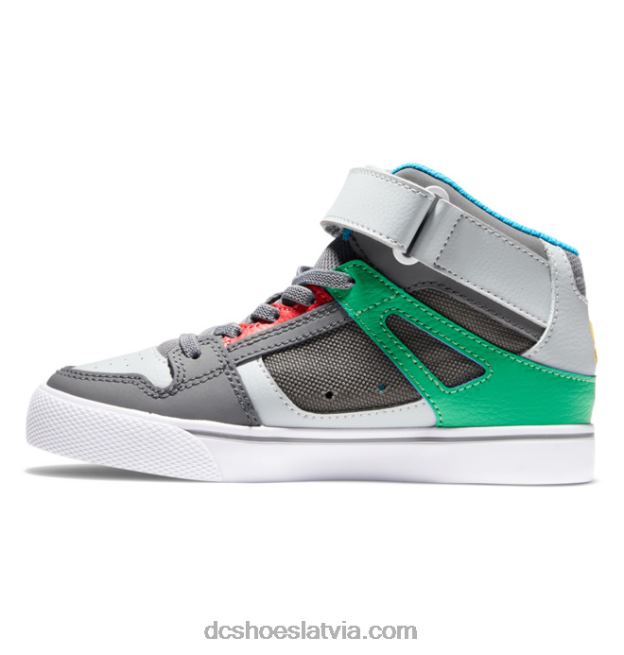 N008N569 Bērnu tīri, elastīgi mežģīņu apavi ar augstu augšdaļu pelēks/zaļš DC Shoes
