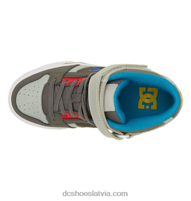 N008N569 Bērnu tīri, elastīgi mežģīņu apavi ar augstu augšdaļu pelēks/zaļš DC Shoes