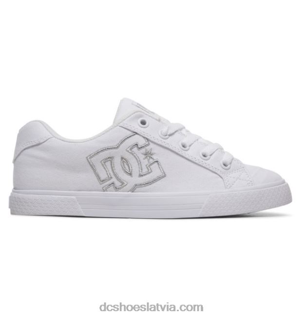 N008N455 sieviešu Chelsea audekla kurpes balts/sudrabs DC Shoes
