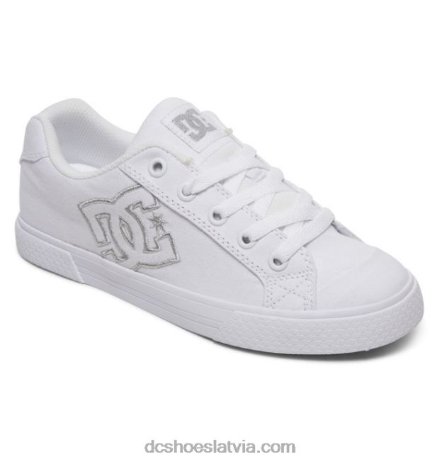 N008N455 sieviešu Chelsea audekla kurpes balts/sudrabs DC Shoes